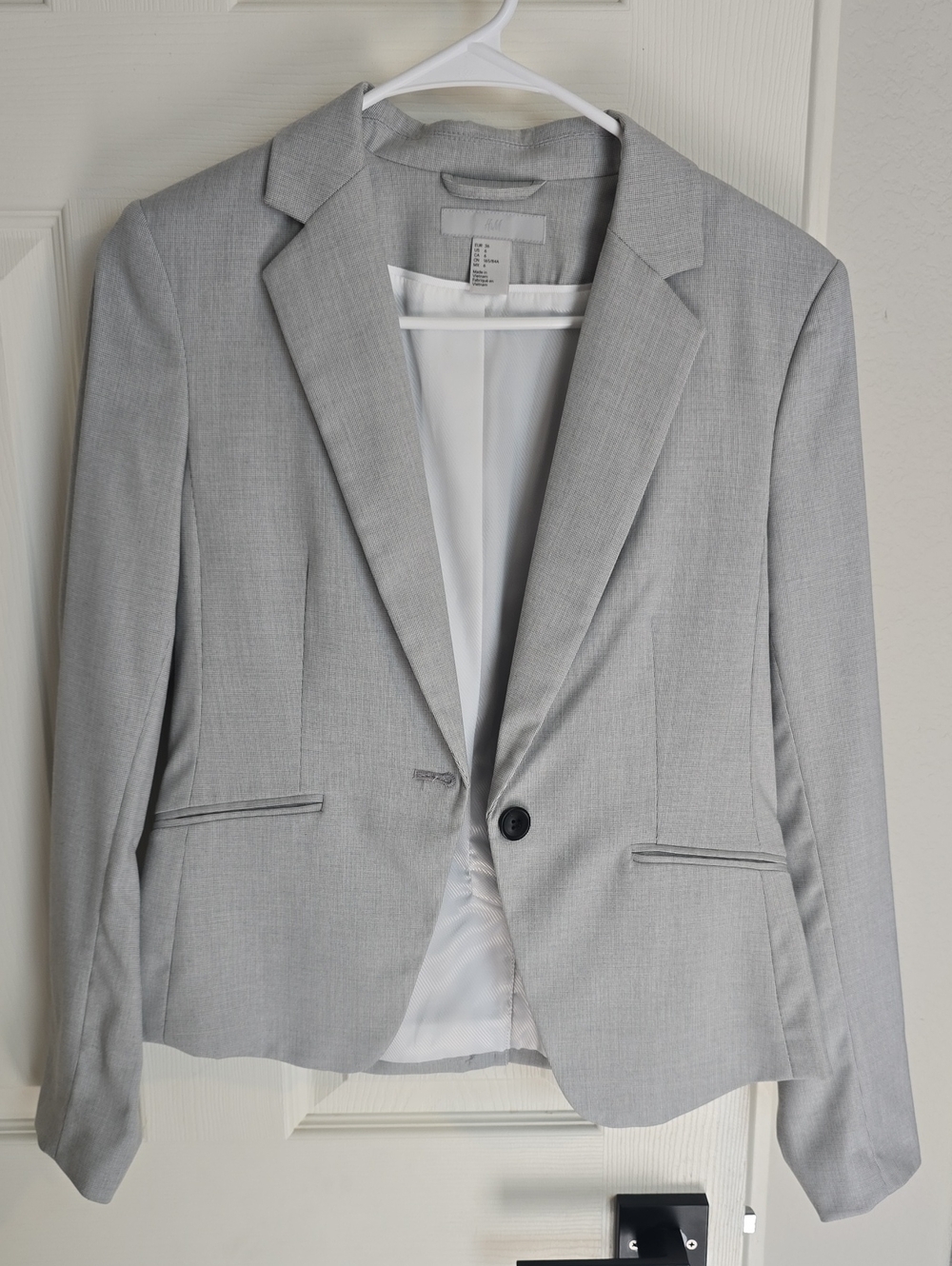 H&M Light Gray Single-Button Women's Blazer 6